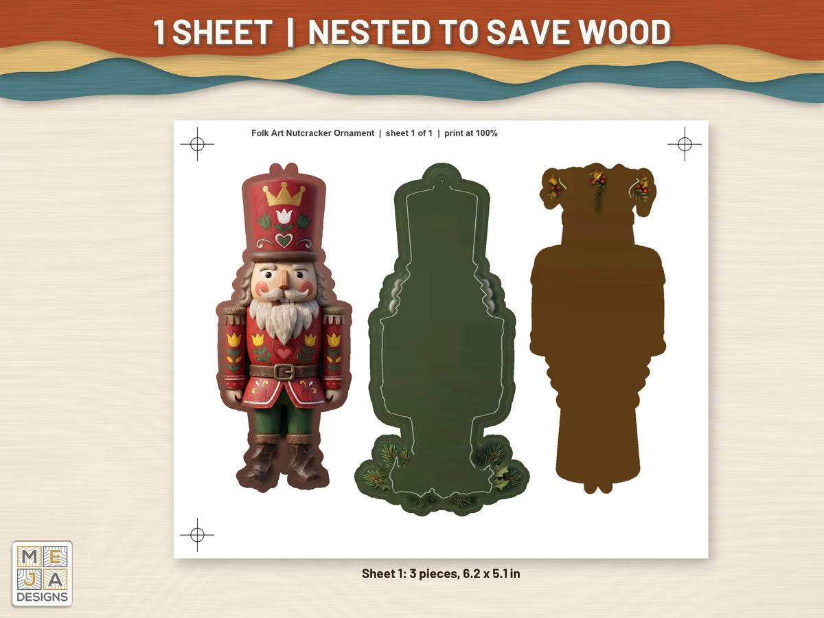 Folk Art Nutcracker Ornament sticker pack: every sticker sheet in the pack