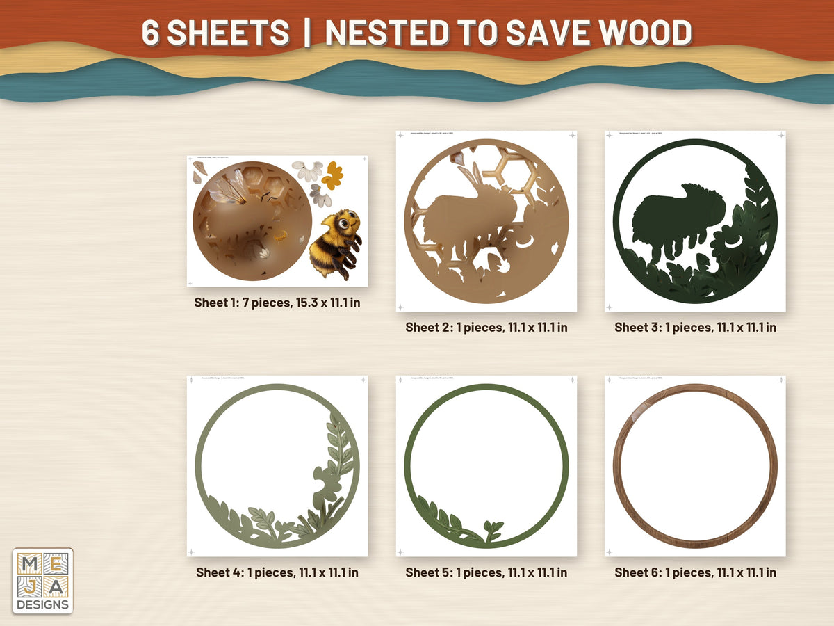 Honeycomb Bee Hanger sticker pack: every sticker sheet in the pack