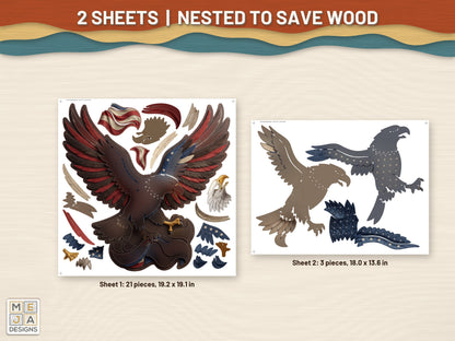 Patriotic Bald Eagle Sign sticker pack: every sticker sheet in the pack