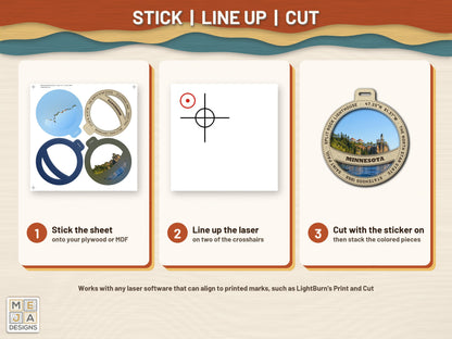 Minnesota State Ornament sticker pack: how it works, step by step