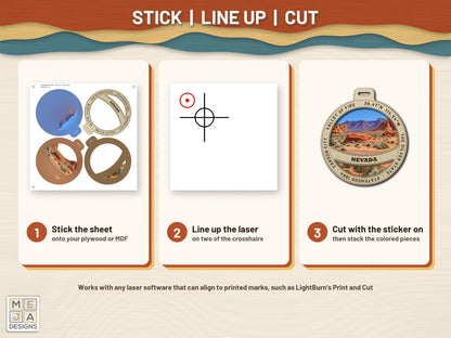 Nevada State Ornament sticker pack: how it works, step by step