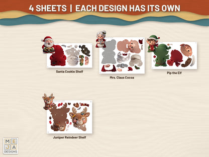 Classic Christmas Shelf Sitter Set sticker pack: every sticker sheet in the pack