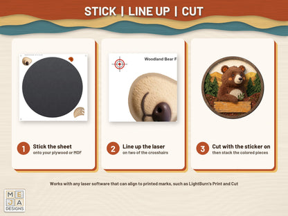 Woodland Bear Friend Hello Sign sticker pack: how it works, step by step