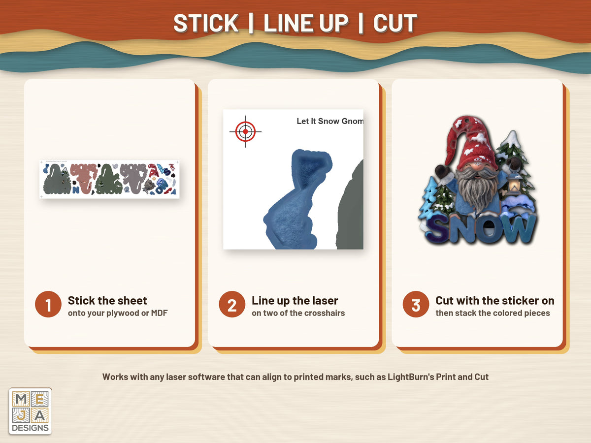 Let It Snow Gnome Ornament sticker pack: how it works, step by step