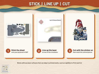 Let It Snow Gnome sticker pack: how it works, step by step