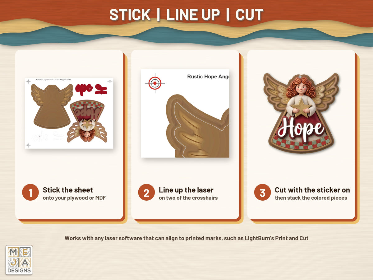 Rustic Hope Angel Ornament sticker pack: how it works, step by step
