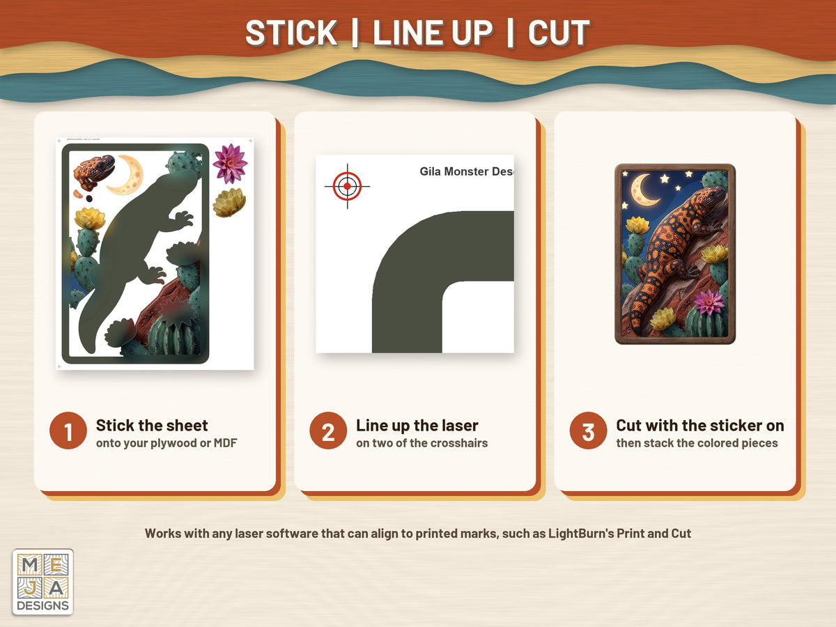 Gila Monster Desert Bloom sticker pack: how it works, step by step