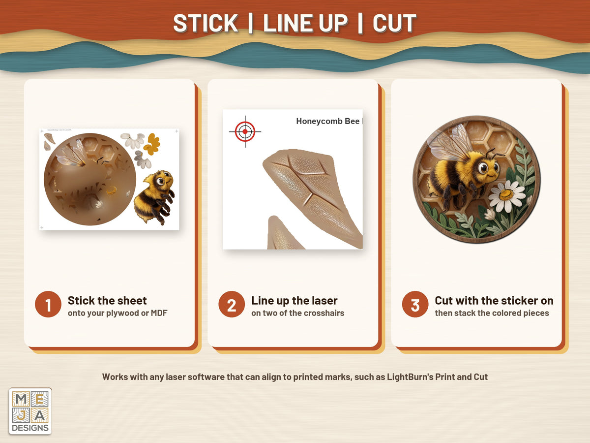 Honeycomb Bee Hanger sticker pack: how it works, step by step