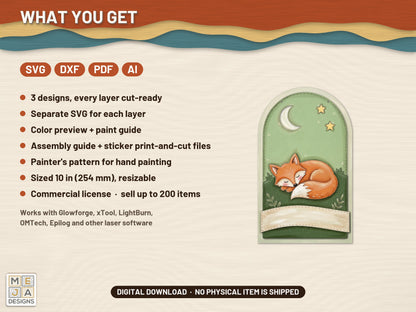 Woodland Animal Sign Set laser cut file: what the download holds