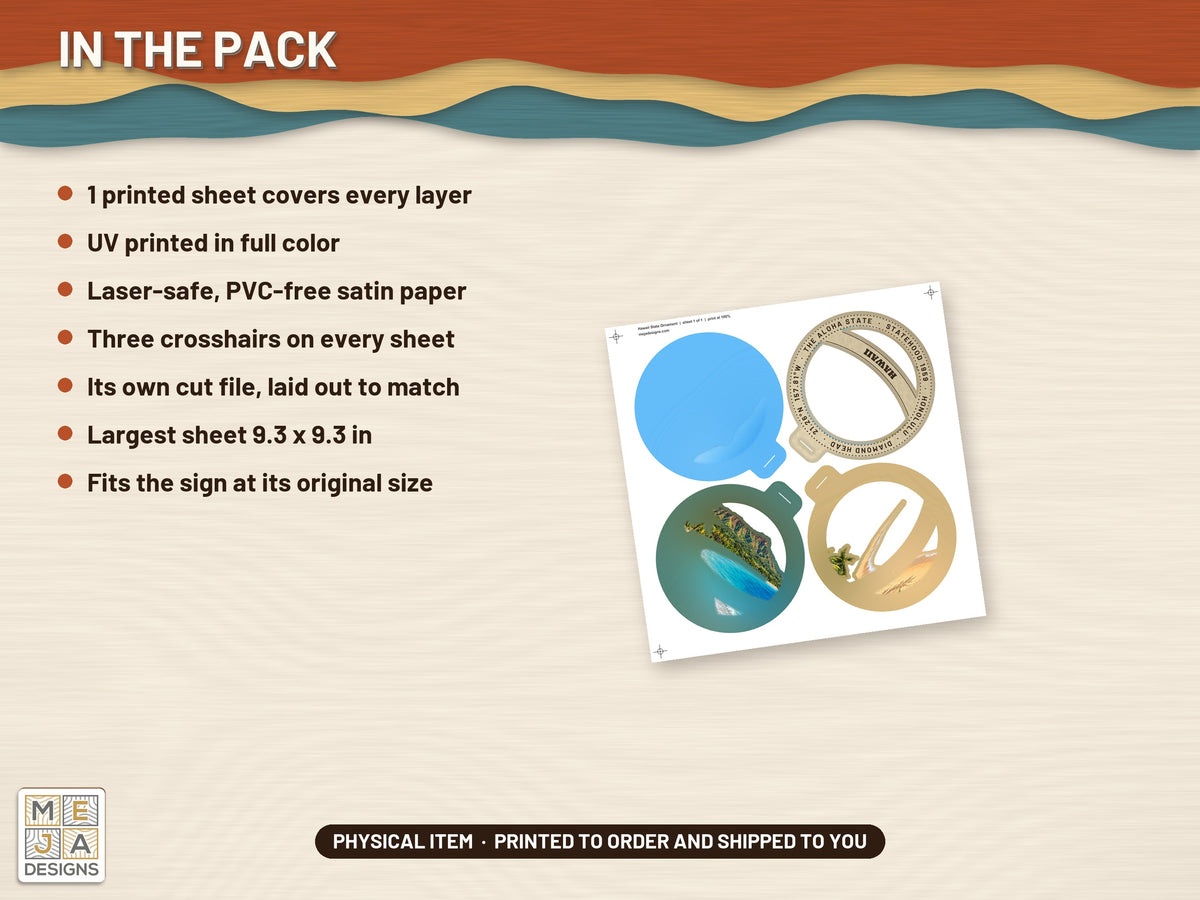 Hawaii State Ornament sticker pack: what is in the pack
