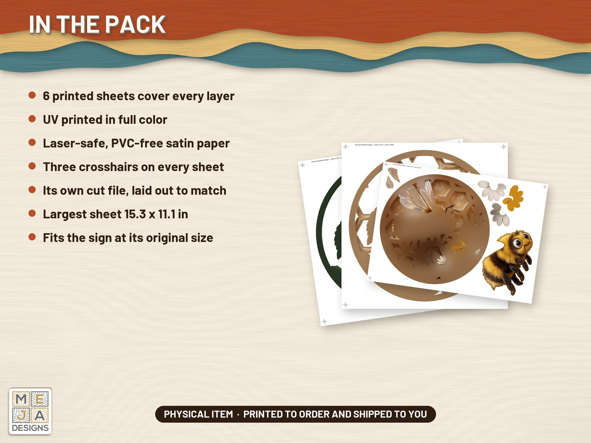 Honeycomb Bee Hanger sticker pack: what is in the pack