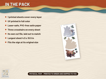 Highland Cow Snowman Ornament sticker pack: what is in the pack