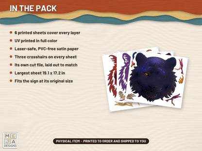 Swirl Tiger Head Sign sticker pack: what is in the pack