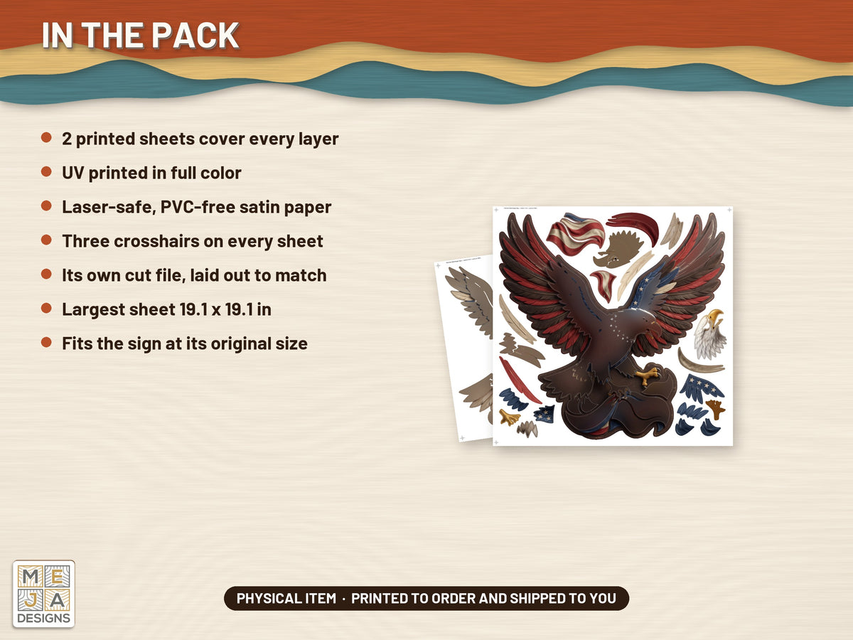 Patriotic Bald Eagle Sign sticker pack: what is in the pack
