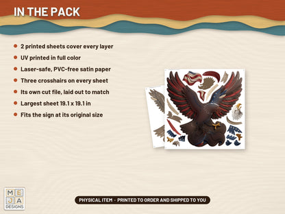 Patriotic Bald Eagle Sign sticker pack: what is in the pack