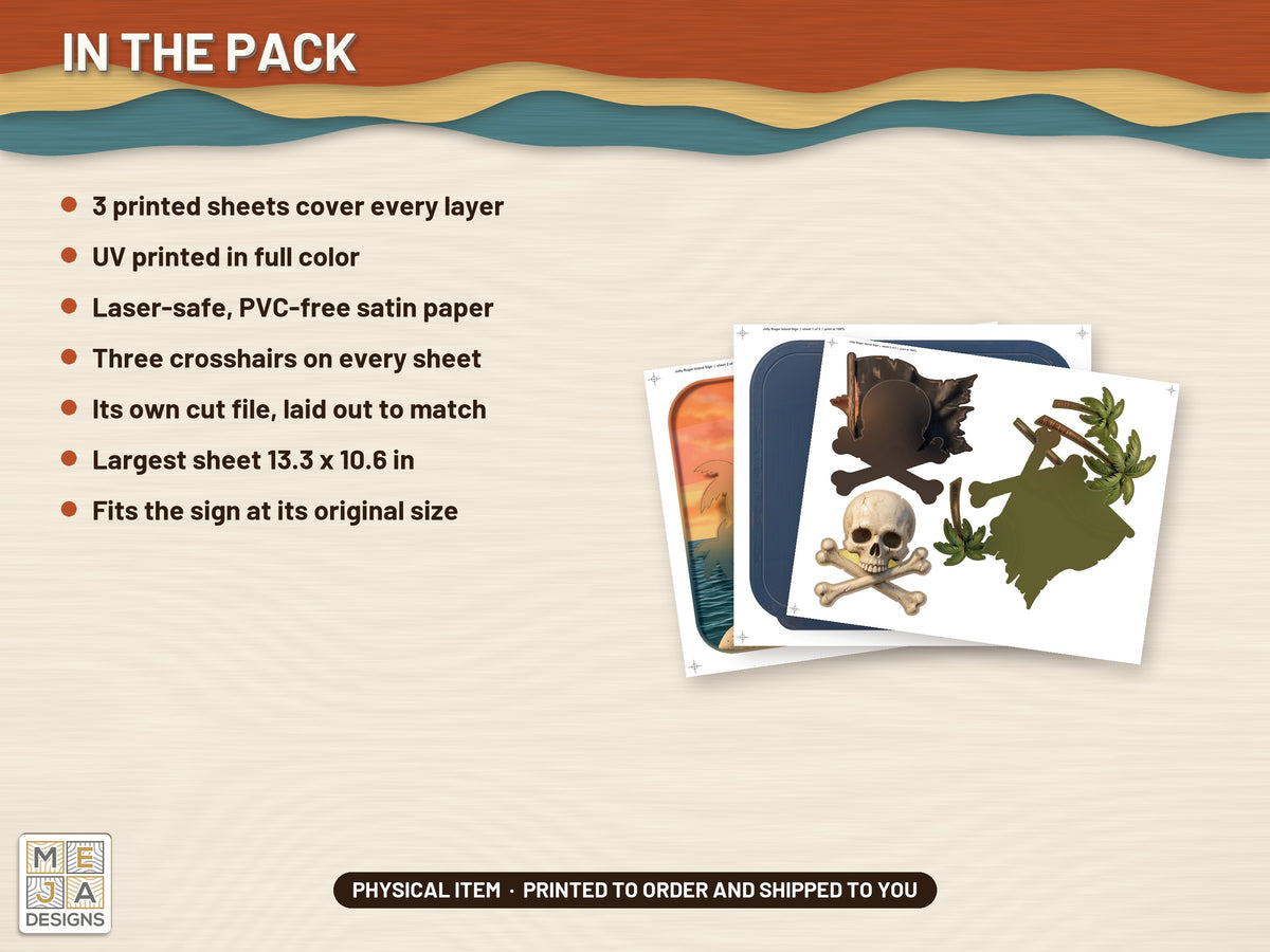 Jolly Roger Island Sign sticker pack: what is in the pack