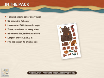 Highland Cow Let It Snow Ornament sticker pack: what is in the pack