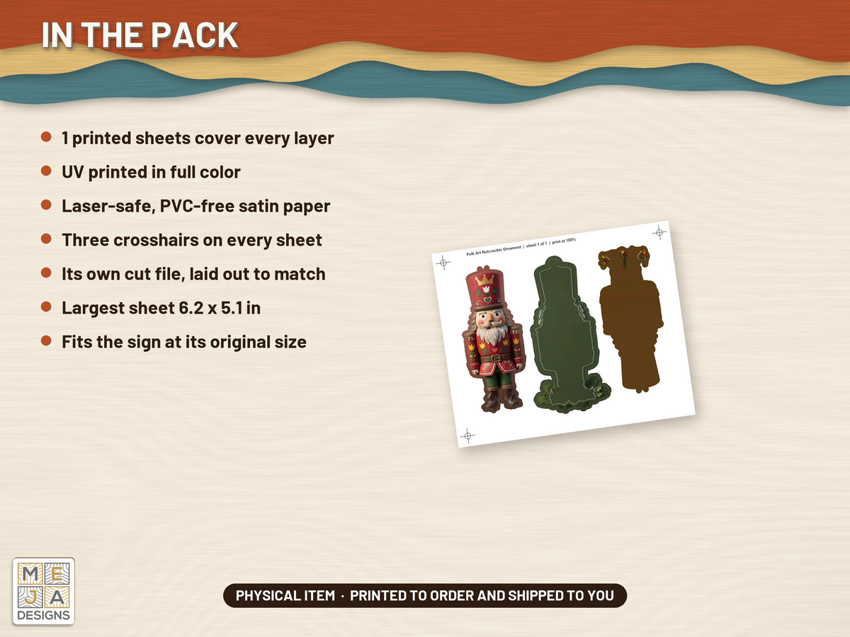 Folk Art Nutcracker Ornament sticker pack: what is in the pack