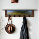 Death Valley Super Bloom | Rustic Wall Coat Rack with Decorative Shelf | Entryway Organizer with Black Hooks | Handcrafted Wood Coat Hanger | Farmhouse Hallway Storage (Copy) (Copy)