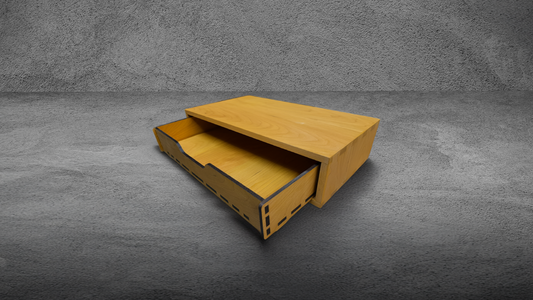 Drawer Unit | Cherry, Outer Box Half Blind Dovetail, 1/2" Sides, Drawer Box 1/4" Cherry Sides, 1/4" Cherry Bottom, Stained Golden, Pull Cutout