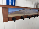 Death Valley Sailing Stones | Rustic Wall Coat Rack with Decorative Shelf | Entryway Organizer with Black Hooks | Handcrafted Wood Coat Hanger | Farmhouse Hallway Storage