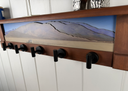 Death Valley Sailing Stones | Rustic Wall Coat Rack with Decorative Shelf | Entryway Organizer with Black Hooks | Handcrafted Wood Coat Hanger | Farmhouse Hallway Storage