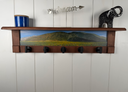 Death Valley Super Bloom | Rustic Wall Coat Rack with Decorative Shelf | Entryway Organizer with Black Hooks | Handcrafted Wood Coat Hanger | Farmhouse Hallway Storage (Copy) (Copy)