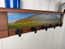 Death Valley Super Bloom | Rustic Wall Coat Rack with Decorative Shelf | Entryway Organizer with Black Hooks | Handcrafted Wood Coat Hanger | Farmhouse Hallway Storage (Copy) (Copy)