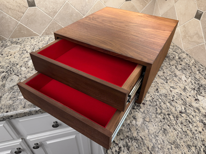 Drawer Unit | Black Walnut, Half Blind Dovetail, 5/8" Sides, 1/4" Birch Ply Bottom, Clear Coated, Inset Drawer Front