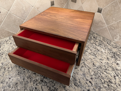 Drawer Unit | Black Walnut, Half Blind Dovetail, 5/8" Sides, 1/4" Birch Ply Bottom, Clear Coated, Inset Drawer Front