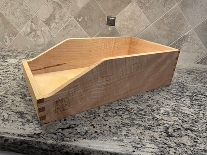 Drawer | Maple, Box Joints, 5/8" Sides, 1/4" Birch Ply Bottom, Clear Coated, Scooped Front