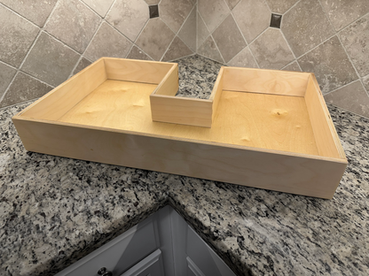 Drawer | Baltic Birch Plywood - Half Blind Dovetails - 1/2" Sides - 1/4" Birch Ply Bottom - Clear Coated - Plumbing Notch