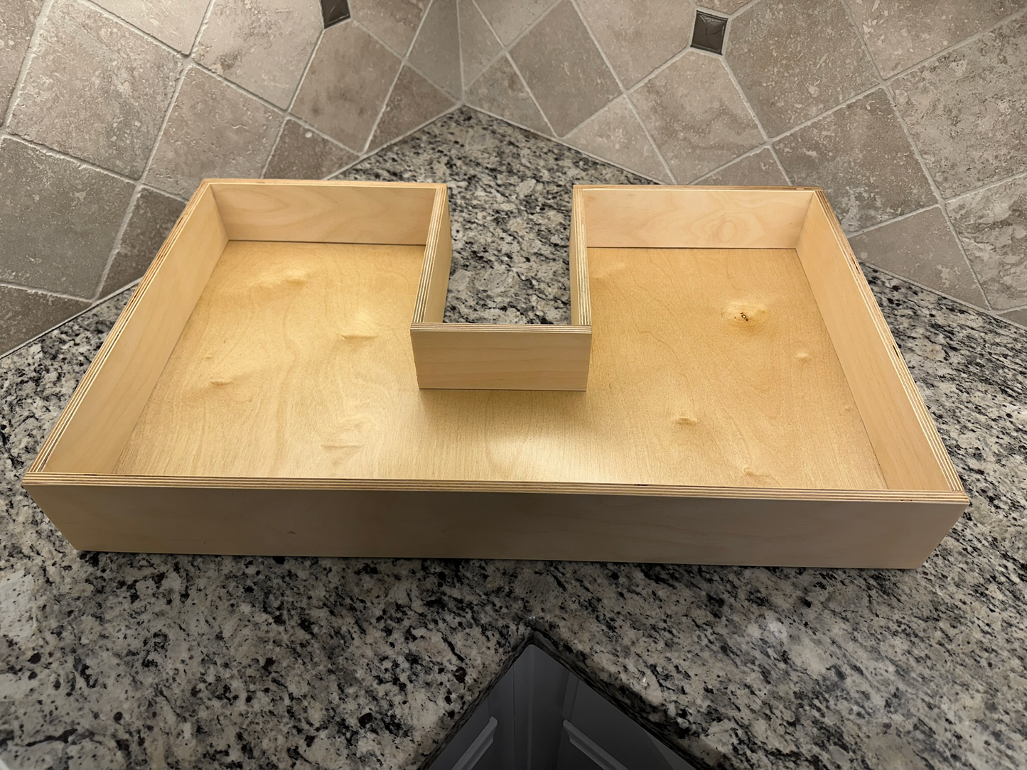 Drawer | Baltic Birch Plywood - Half Blind Dovetails - 1/2" Sides - 1/4" Birch Ply Bottom - Clear Coated - Plumbing Notch