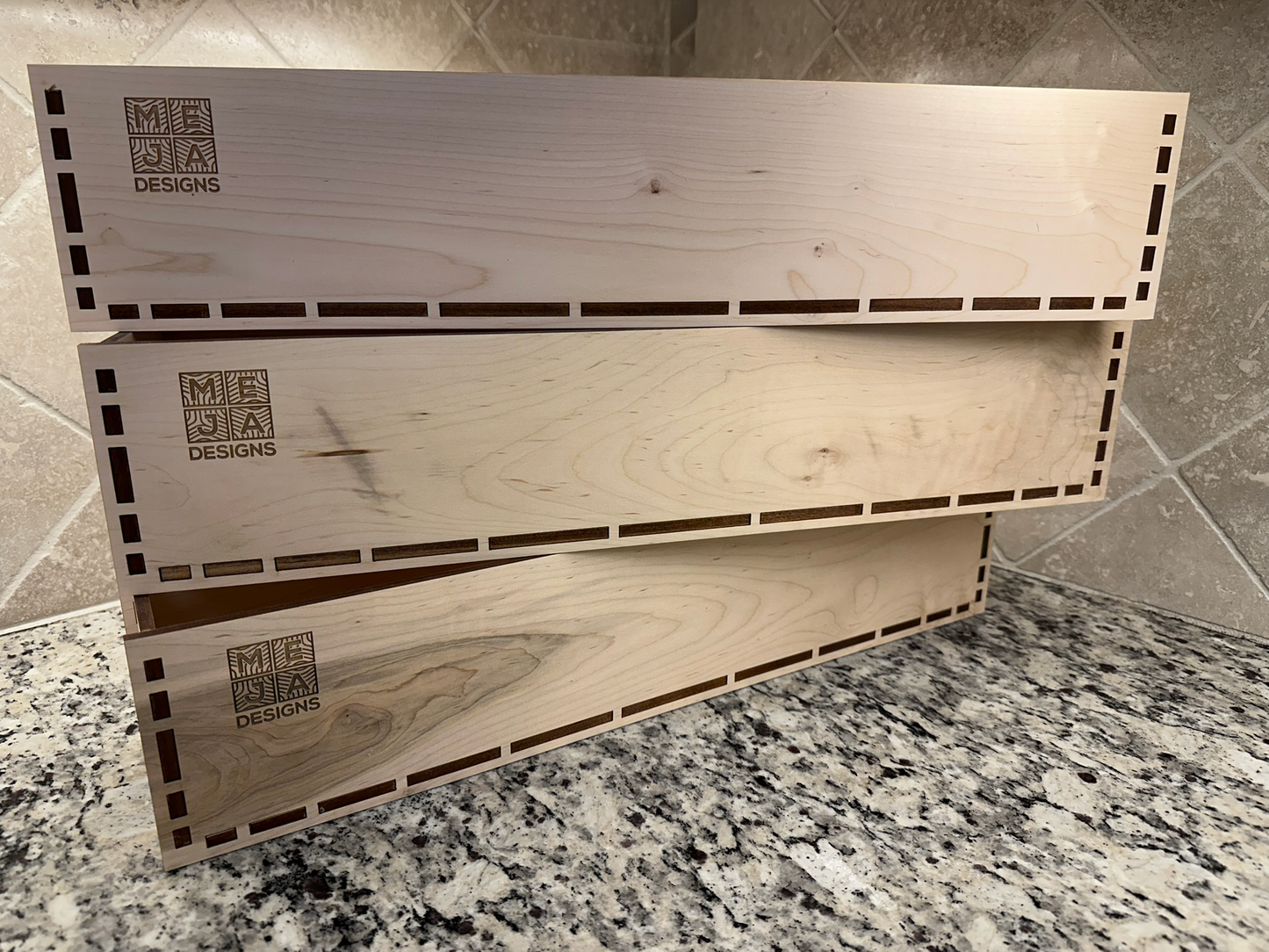 Drawer | Maple - Laser Box Joint - 1/4"Sides - 1/4" Maple Bottom - Unfinished