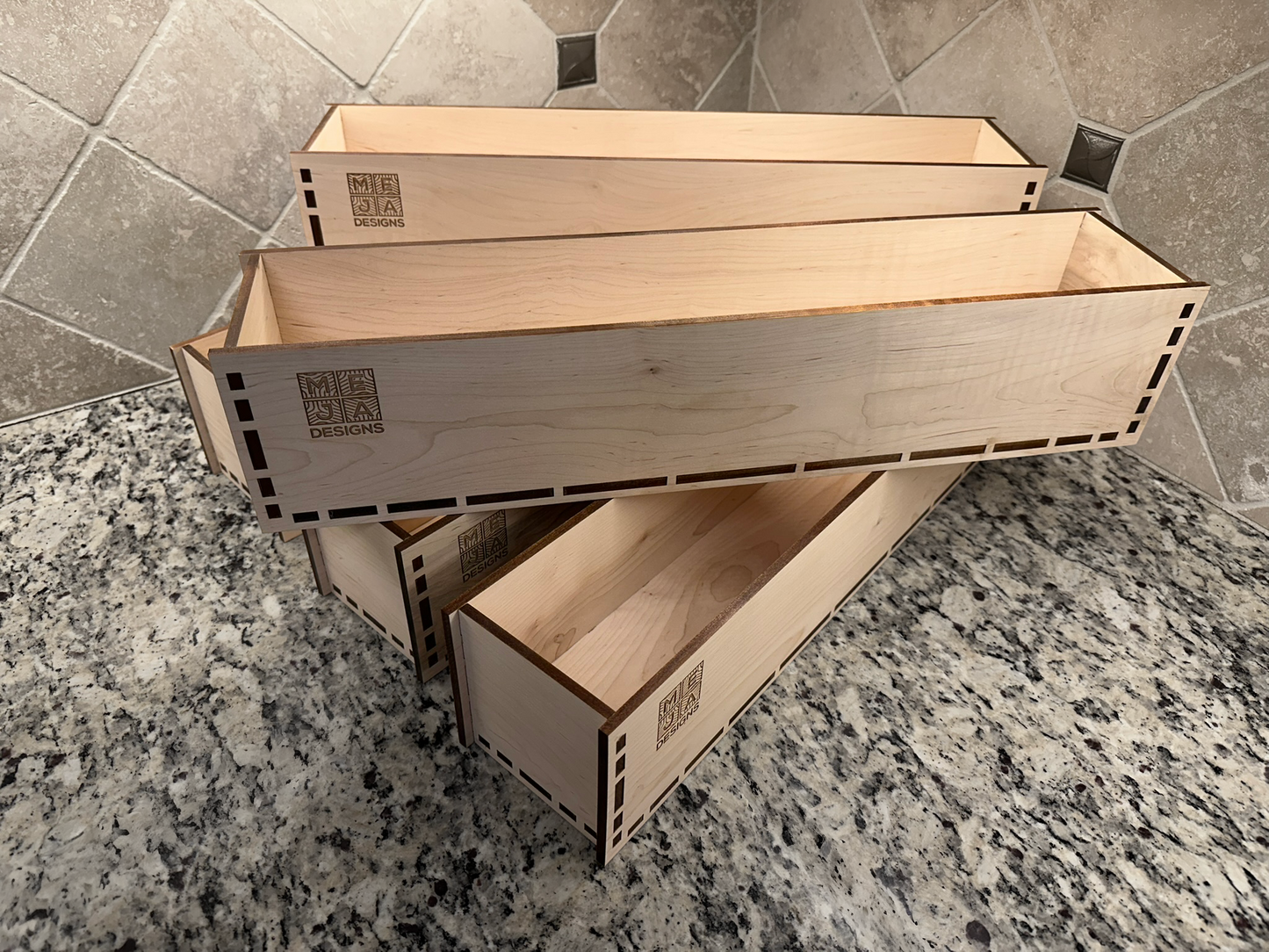 Drawer | Maple - Laser Box Joint - 1/4"Sides - 1/4" Maple Bottom - Unfinished