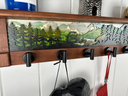 Late Spring Renewal Bear | Rustic Wall Coat Rack with Decorative Shelf | Entryway Organizer with Black Hooks | Handcrafted Wood Coat Hanger | Farmhouse Hallway Storage