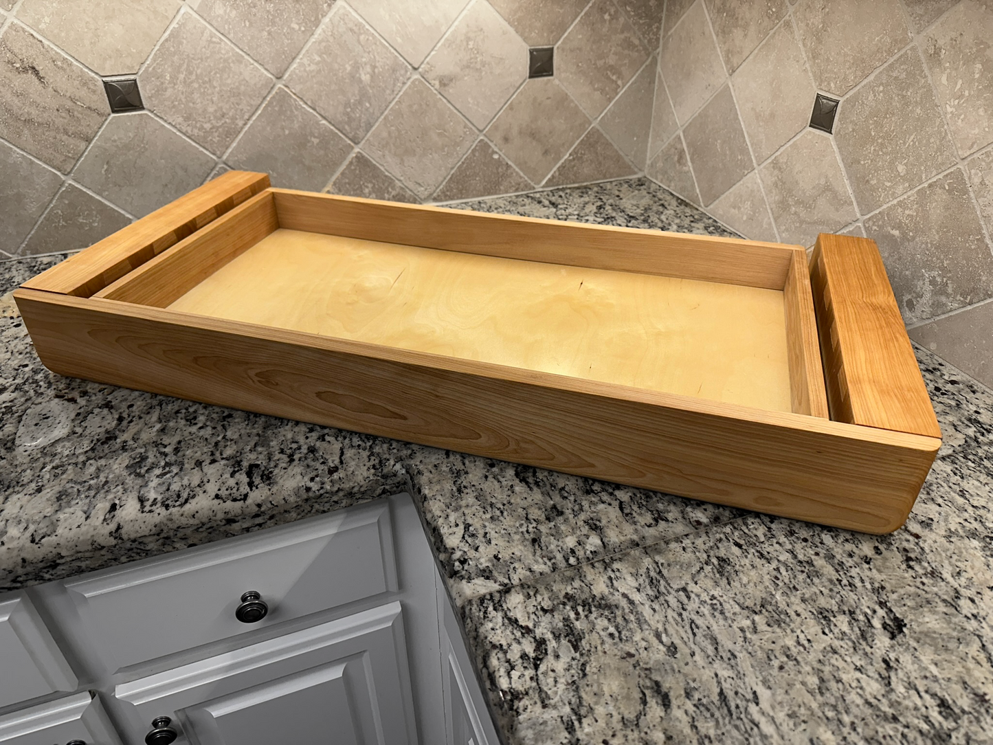 Drawer Unit | Birch, Half Blind Dovetail, 5/8" Sides, 1/4" Birch Ply Bottom, Clear Coated, Open Top Desk Mounted, Front Mounted Drawer Front