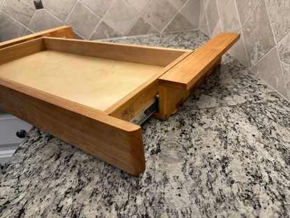 Drawer Unit | Birch, Half Blind Dovetail, 5/8" Sides, 1/4" Birch Ply Bottom, Clear Coated, Open Top Desk Mounted, Front Mounted Drawer Front