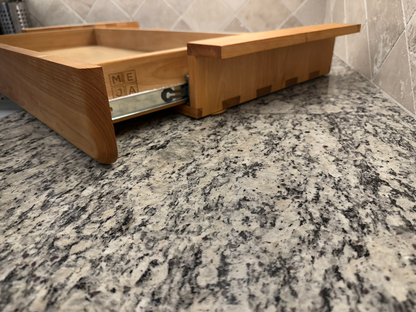 Drawer Unit | Birch, Half Blind Dovetail, 5/8" Sides, 1/4" Birch Ply Bottom, Clear Coated, Open Top Desk Mounted, Front Mounted Drawer Front