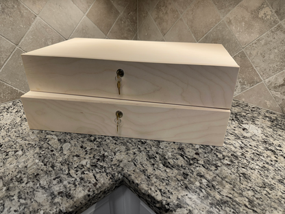 Drawer Unit | Baltic Birch Plywood, Half Blind Dovetail, 5/8" Sides, 1/4" Birch Ply Bottom, UnFinished, Locking Box, Front of Box Drawer Front