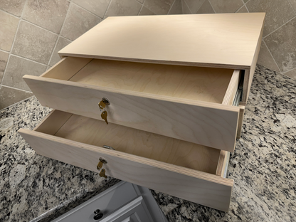 Drawer Unit | Baltic Birch Plywood, Half Blind Dovetail, 5/8" Sides, 1/4" Birch Ply Bottom, UnFinished, Locking Box, Front of Box Drawer Front
