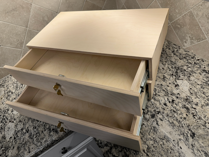 Drawer Unit | Baltic Birch Plywood, Half Blind Dovetail, 5/8" Sides, 1/4" Birch Ply Bottom, UnFinished, Locking Box, Front of Box Drawer Front