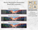 Rocky Mountains Dreamlake Sunset | Rustic Wall Coat Rack with Decorative Shelf | Entryway Organizer with Black Hooks | Handcrafted Wood Coat Hanger | Farmhouse Hallway Storage