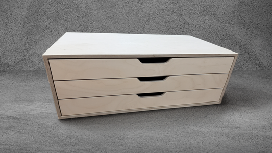 Drawer Unit | Baltic Birch Plywood, Half Blind Dovetail, 5/8" Sides, 1/4" Birch Ply Bottom, UnFinished, Pull Cutouts, Inset Drawer Front