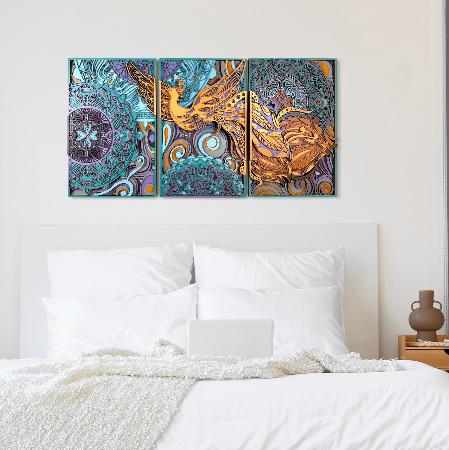 MEJA Designs Majestic Peacock Multi-Layer Wall Art