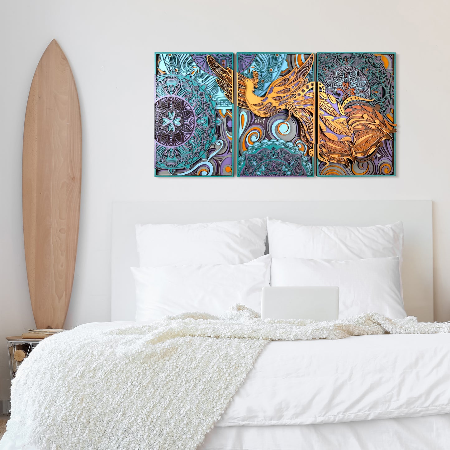 MEJA Designs Majestic Peacock Multi-Layer Wall Art