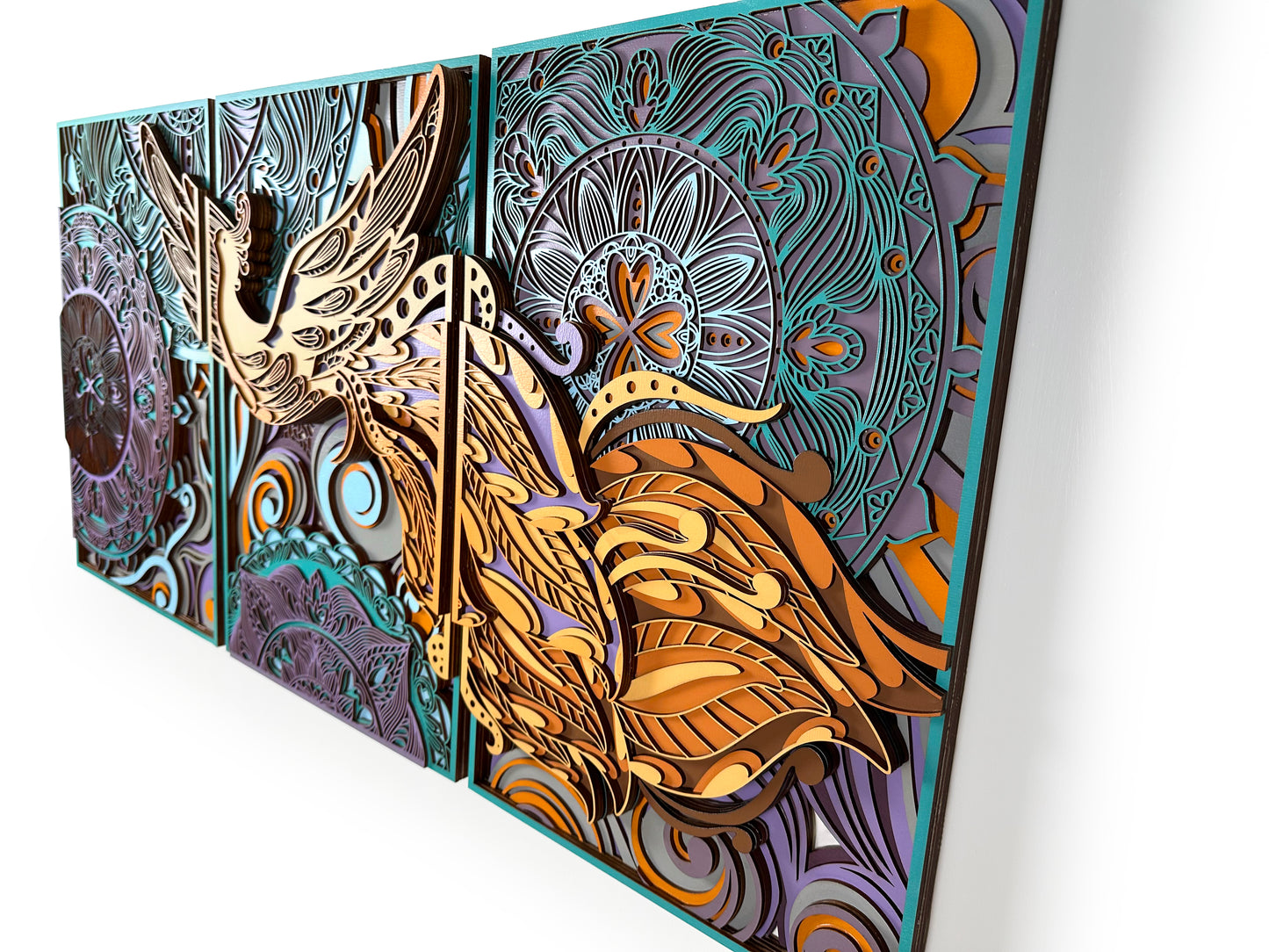 MEJA Designs Majestic Peacock Multi-Layer Wall Art