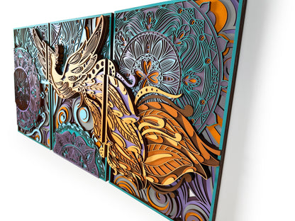 MEJA Designs Majestic Peacock Multi-Layer Wall Art