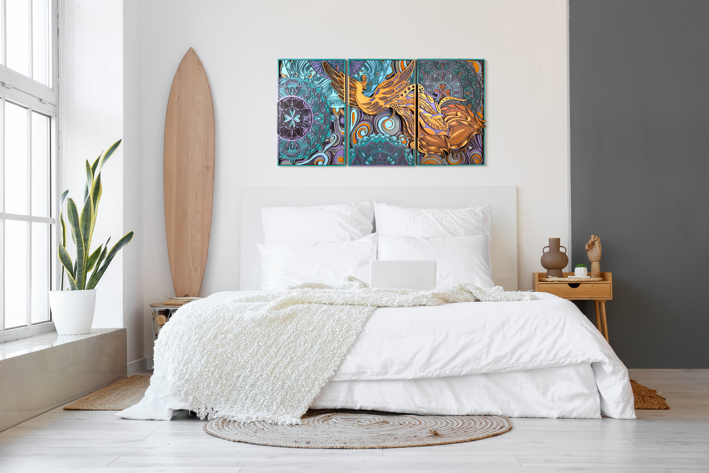 MEJA Designs Majestic Peacock Multi-Layer Wall Art