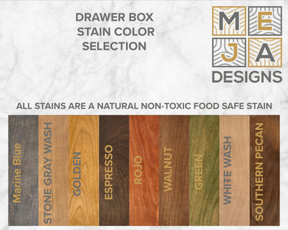 Drawer | Cherry, Laser Box Joint, 1/4" Sides, 1/4" Cherry Bottom, UnFinished, Finger Pull